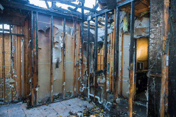 Professional Fire Damage Restoration technician working in Laingsburg, MI